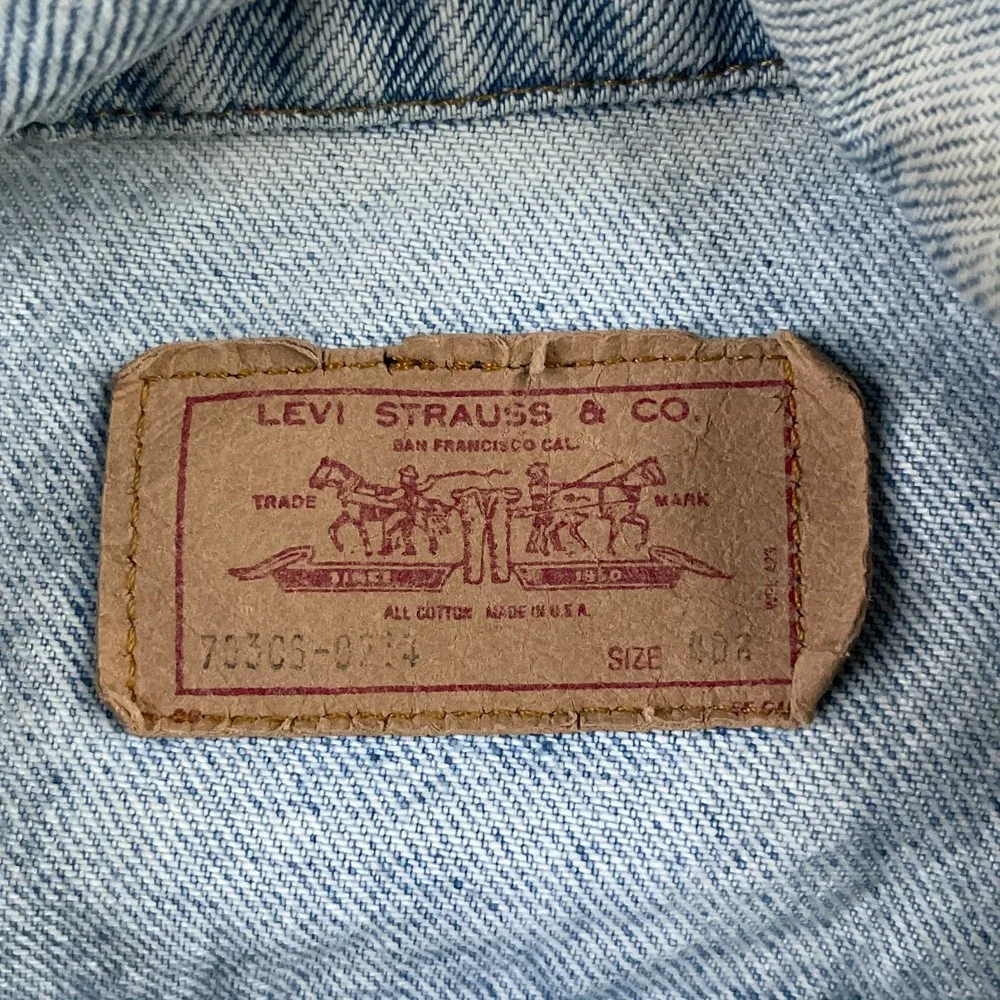 Vintage Levis Denim Jacket Mens 40R Blue Trucker Biker‎ Harley Made in USA 70506